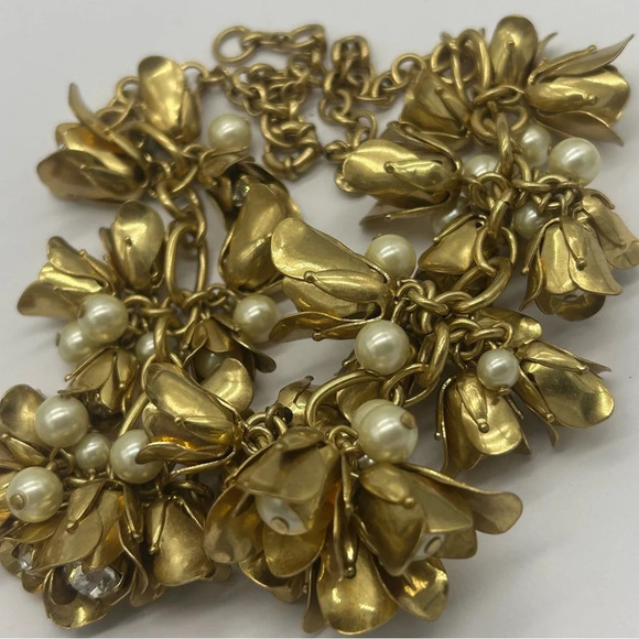 J. Crew Gold Pearl and Jeweled Dangles Necklace - Picture 4 of 4